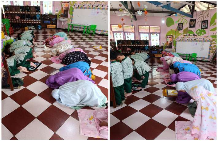 Menanamkan Cinta Ibadah Sejak Dini,  Sholat Dhuhur Berjamaah di Kelas