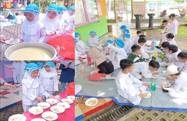 Anak-Anak TK Islam Al Irsyad Cilacap Nikmati Lontong Opor dalam Suasana Lebaran