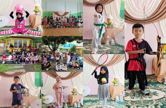 TK ISLAM AL IRSYAD 01 KELOMPOK B LAKUKAN SESI FOTO BERTEMA OLAHRAGA
